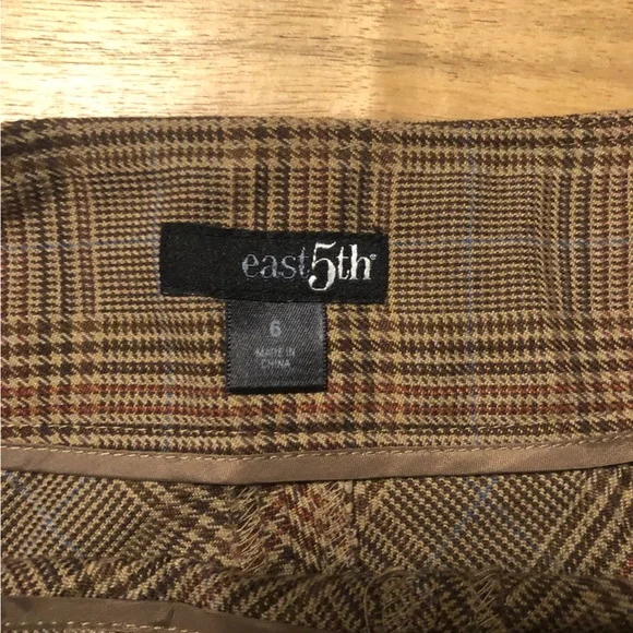 East 5th Vintage Brown Plaid Midi Skirt Size 6 - Picture 10 of 10